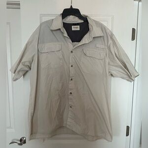 Wrangler Authentics Western Mens 3XL Short Sleeve Button Up Shirt beige